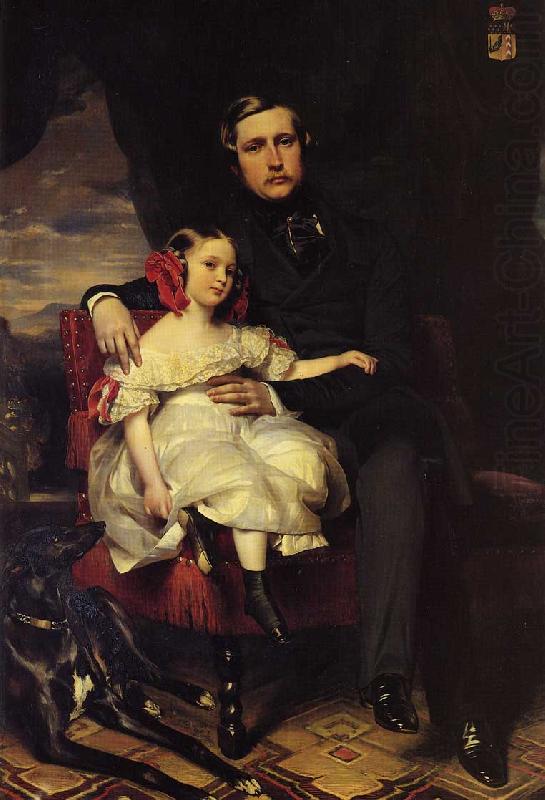 Franz Xaver Winterhalter Napoleon Alexandre Louis Joseph Berthier, Prince de Wagram and his Daughter, Malcy Louise Caroline F china oil painting image